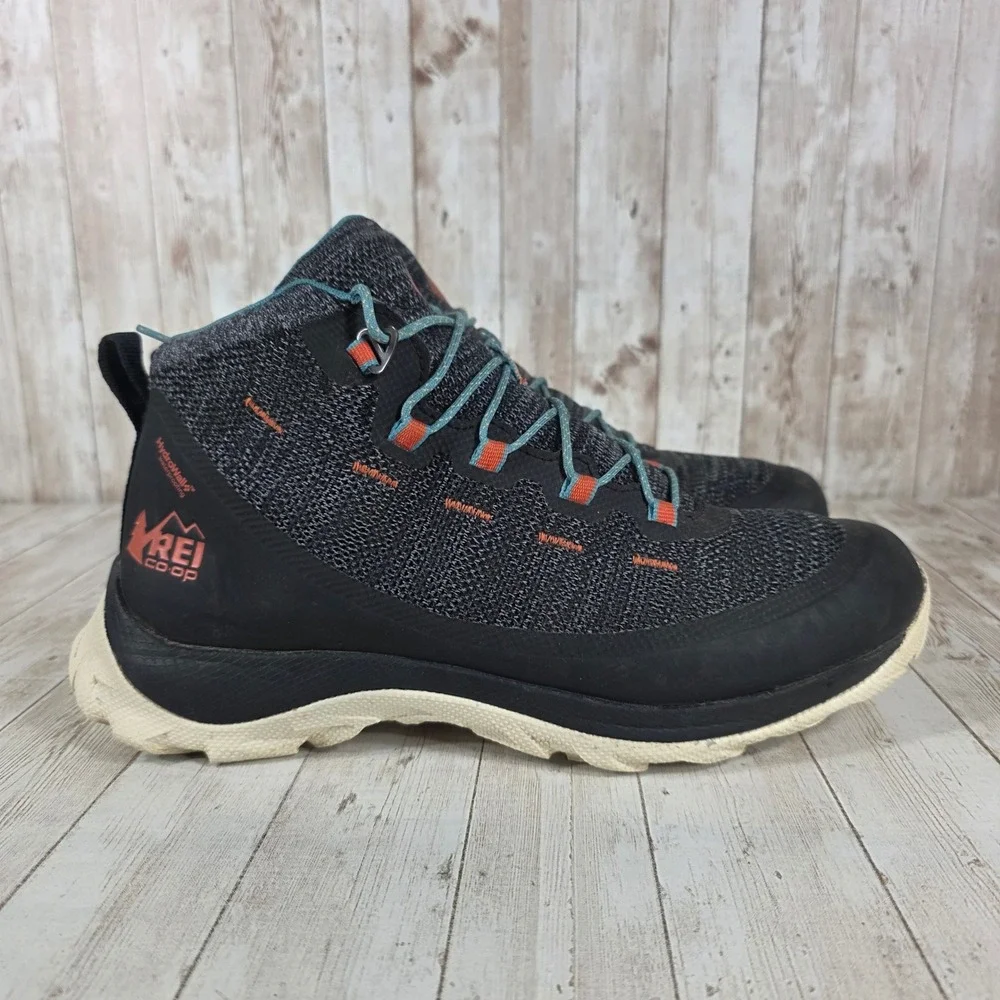 REI Co-op Hydro Walk Men's Lightweight Hiking Trail Boots Gray Orange Size 10